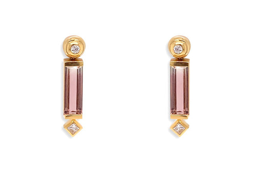 Earrings Bicolor Tourmaline & Diamonds - Diamond Tales Fine Jewelry