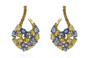 Earrings Blue & Yellow Sapphires - Diamond Tales Fine Jewelry