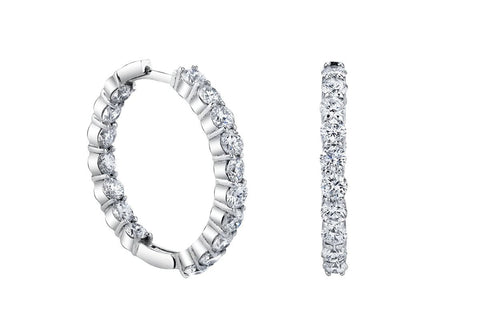 Earrings Diamonds Hoops in 18kt White Gold - Diamond Tales Fine Jewelry
