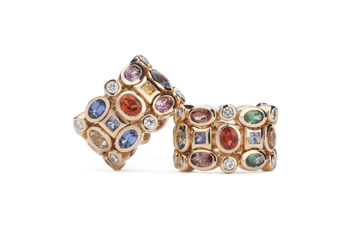 Earrings Earclips Colors Sapphires & Diamonds - Diamond Tales Fine Jewelry