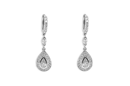 Earrings Pear Diamonds in 18kt Gold - Diamond Tales Fine Jewelry