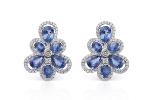 Earrings Pear Shape Natural Sapphire - Diamond Tales Fine Jewelry