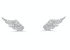 14k white gold diamond wing earrings with 60 round brilliant diamonds totaling 0.27 cts