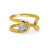 18k gold open ring with emerald-cut diamond by Diamond Tales
