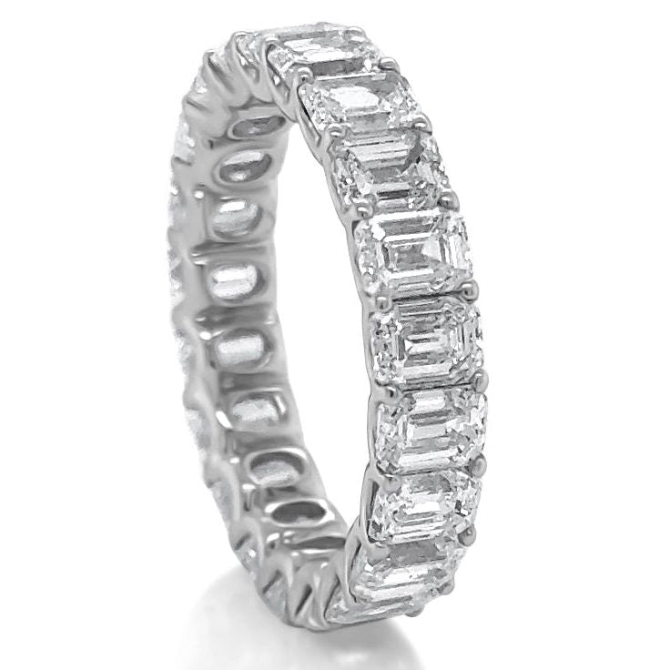 emerald cut lab diamond eternity ring in platinum with 5.16 carats total weight 2