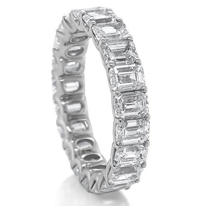 emerald cut lab diamond eternity ring in platinum with 5.16 carats total weight 2