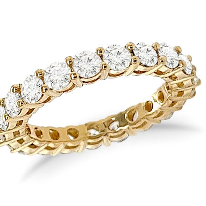 18k yellow gold eternity ring with 21 round brilliant diamonds