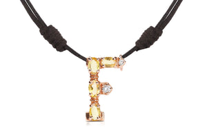 Pendant Letter F Initial 18kt Gold - Diamond Tales Fine Jewelry