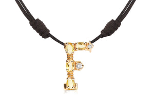 Pendant Letter F Initial 18kt Gold - Diamond Tales Fine Jewelry