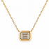 18k yellow gold necklace with a bezel-set emerald-cut Fancy Yellow diamond