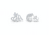18k white gold lobe-hugging diamond stud earrings with five-claw design