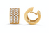 Five-row diamond huggie earrings in 18k yellow gold