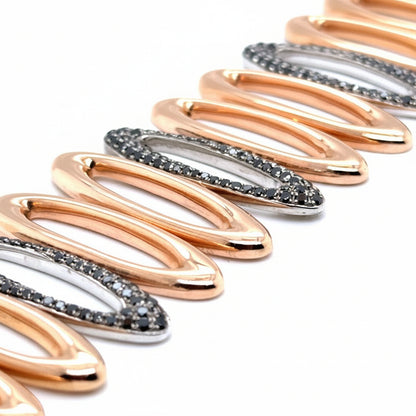flexible black diamond bracelet in 18k rose gold with 2.27 carats
