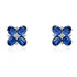 18k gold flower kyanite and diamond stud earrings by Diamond Tales