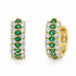18k gold hoop earrings with rubies, sapphires, emeralds, and diamonds by Diamond Tales