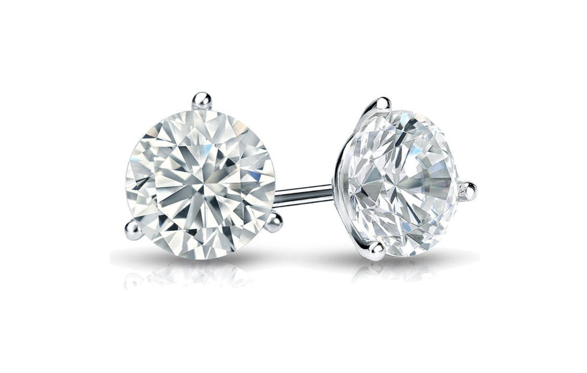 GIA certified 6.02 ctw round diamond stud earrings in platinum – Diamond Tales