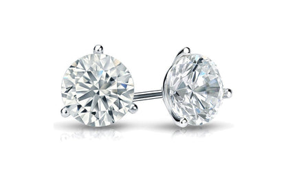 GIA certified 6.02 ctw round diamond stud earrings in platinum – Diamond Tales