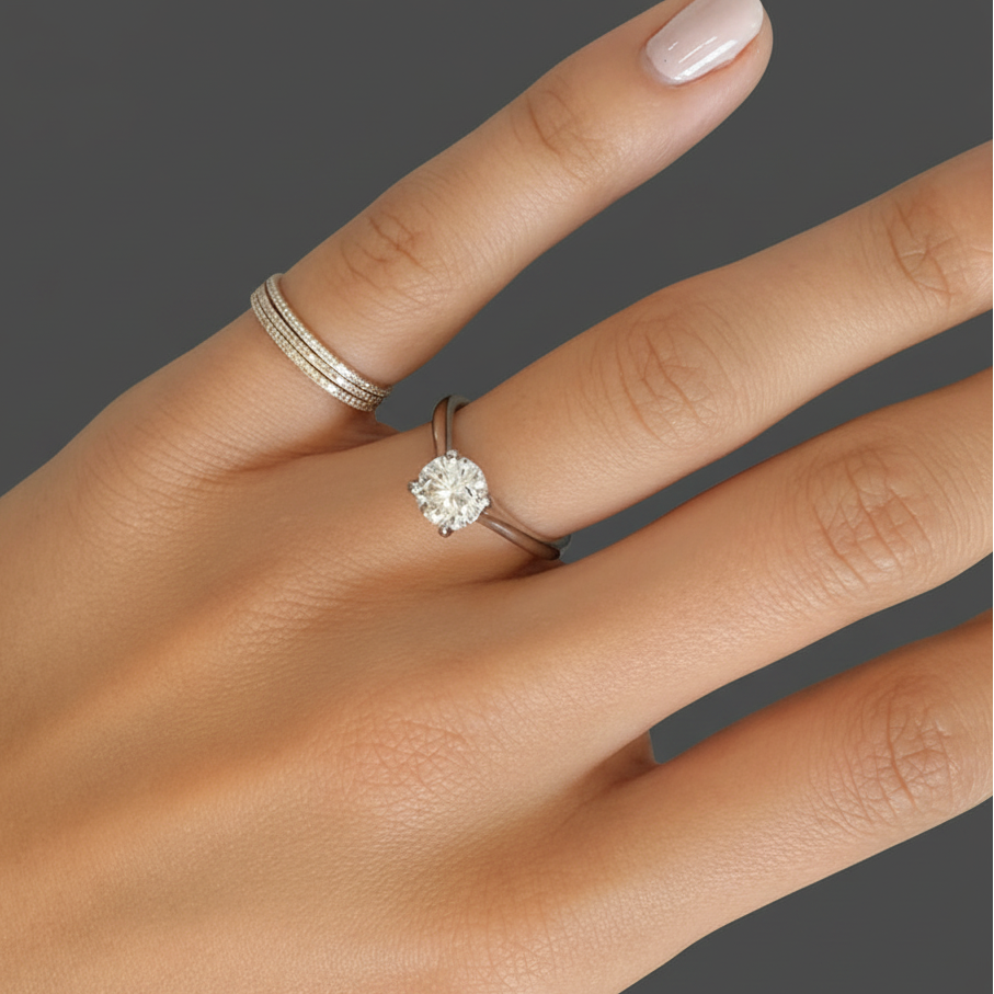GIA solitaire diamond ring in platinum – 1.15 ctw