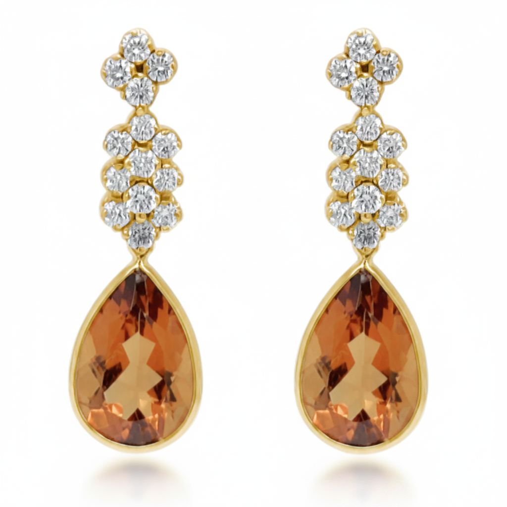 18k gold glamorous vintage diamond stud earrings by Diamond Tales