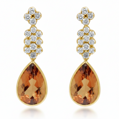 18k gold glamorous vintage diamond stud earrings by Diamond Tales