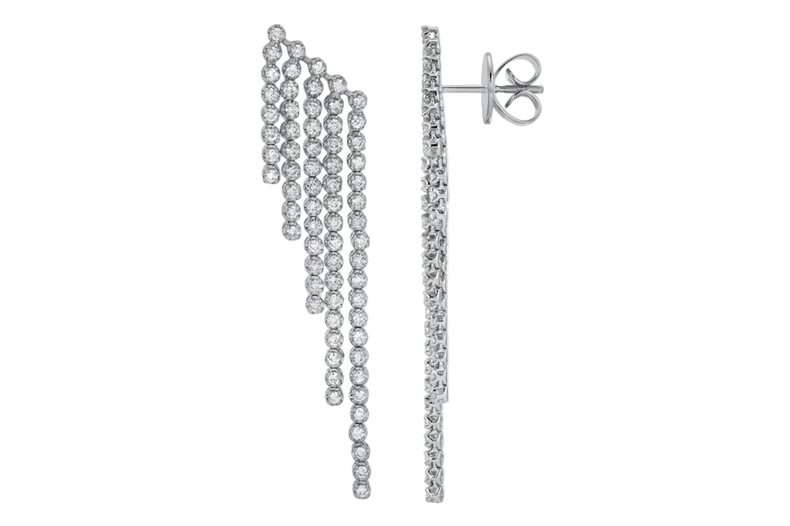 graduated diamond inline drop earrings in 14k gold with round diamonds