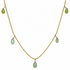 14k gold shaker necklace with five green sapphires