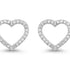 18k white gold heart diamond stud earrings by Diamond Tales