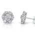18k white gold hexagonal flower diamond earrings by Diamond Tales