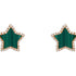 18k gold malachite star diamond halo stud earrings by Diamond Tales