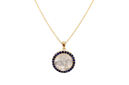 Medal Mother of Pearl Miraculous | Milagrosa 14kt Gold &amp; Gemstones - Diamond Tales Fine Jewelry