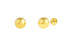 18k gold ball stud earrings, polished 5 mm spheres with screw backs