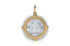 18k gold Miraculous Medal pendant with mother-of-pearl center and cultured pearl halo