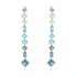 18k gold mixed cut blue topaz inline earrings by Diamond Tales