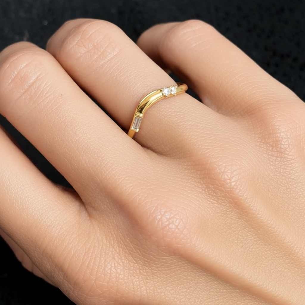 14k yellow gold ring with mixed-cut diamonds by Diamond Tales