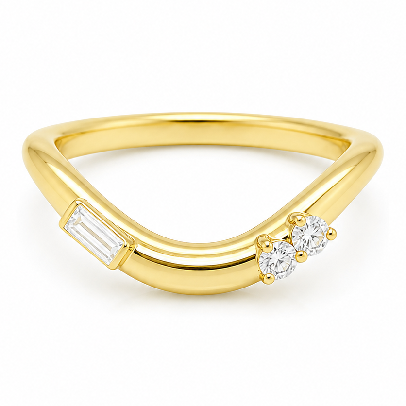 14k yellow gold ring with mixed-cut diamonds by Diamond Tales