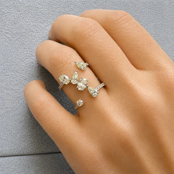 Mixed-Cut Diamond Ring – 18k Gold