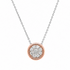 18k mixed gold necklace with nine round diamonds