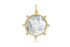 Mother of pearl and diamond medal necklace in 18k gold by Diamond Tales

