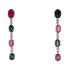 18k gold multicolor oval gemstone and diamond drop earrings by Diamond Tales