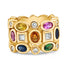 18k yellow gold ring with multicolor sapphires and round diamonds by Diamond Tales