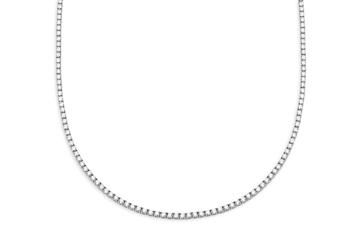 Necklace 14kt Gold Round Diamonds 5.50 cts Tennis - Diamond Tales Fine Jewelry