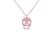 Load image into Gallery viewer, Necklace 14kt Gold Skull with Diamonds - Diamond Tales Fine Jewelry
