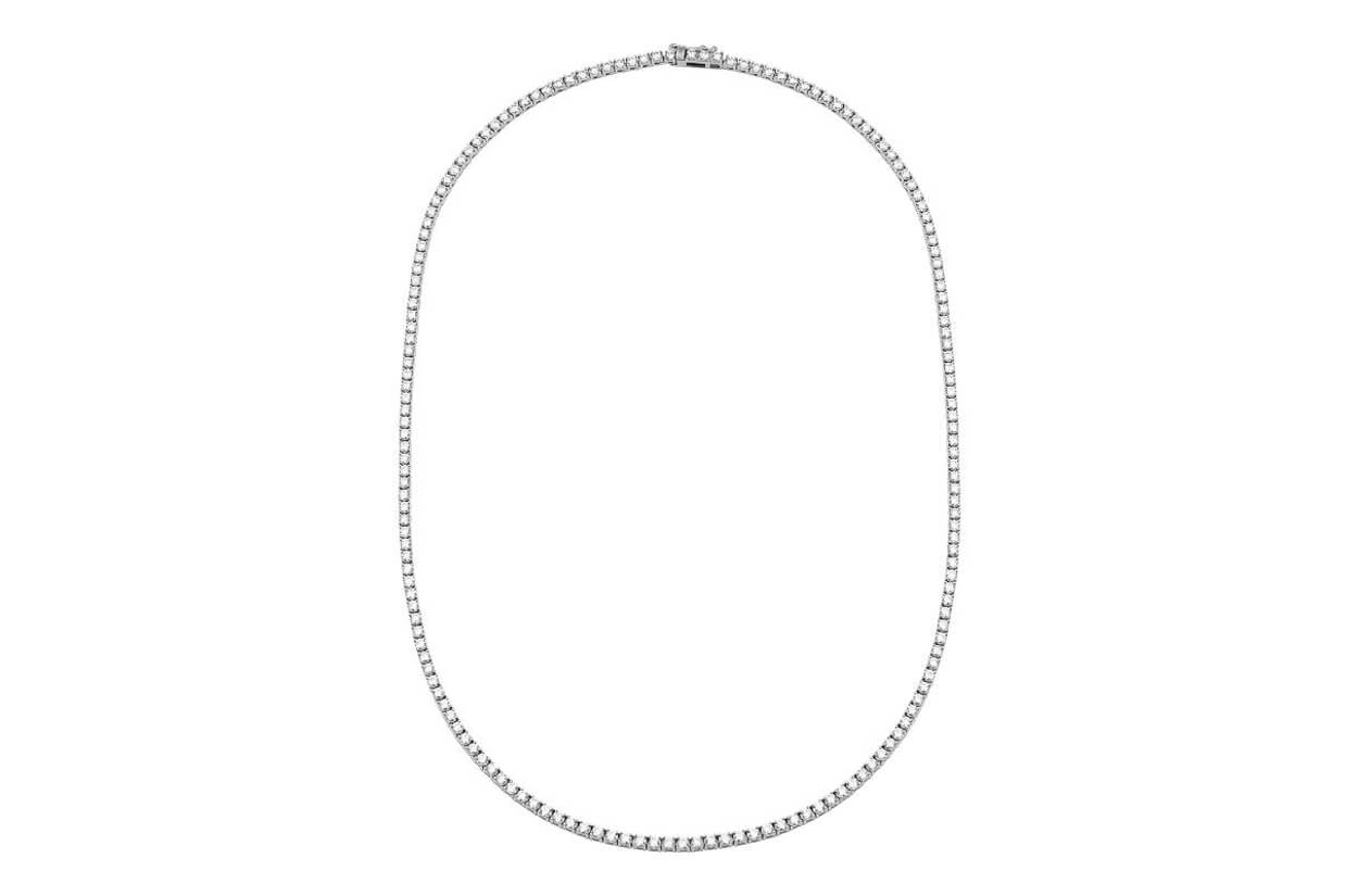 Necklace 14kt Gold SI1 G Diamonds 3.05cts Tennis