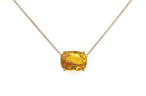 Necklace 4.23cts Yellow Sapphire 14kt Gold - Diamond Tales Fine Jewelry