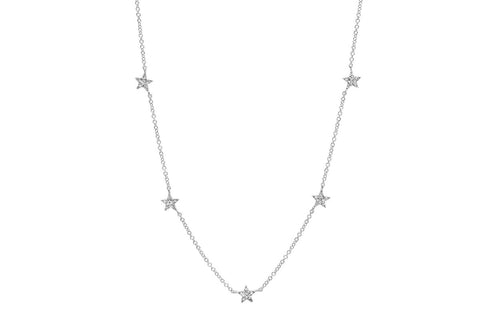 Necklace 5 Stars Gold & Pave Diamonds - Diamond Tales Fine Jewelry