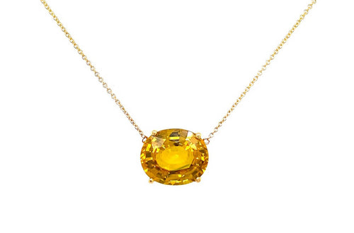 Necklace 6.52cts Yellow Sapphire 14kt Gold - Diamond Tales Fine Jewelry