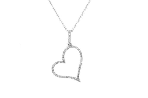 Necklace Large Heart Shape with Diamond - Diamond Tales Fine Jewelry