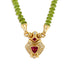 18k gold drop necklace with peridot and mint tourmaline gemstones