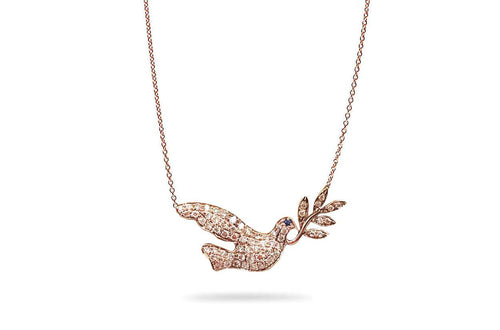 Necklace Pigeon 14kt Rose Gold & Diamonds - Diamond Tales Fine Jewelry