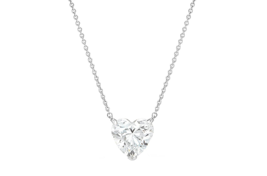 Necklace Platinum Heart Shape Diamond - Diamond Tales Fine Jewelry